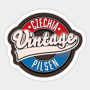 pilsen czechia vintage logo Sticker